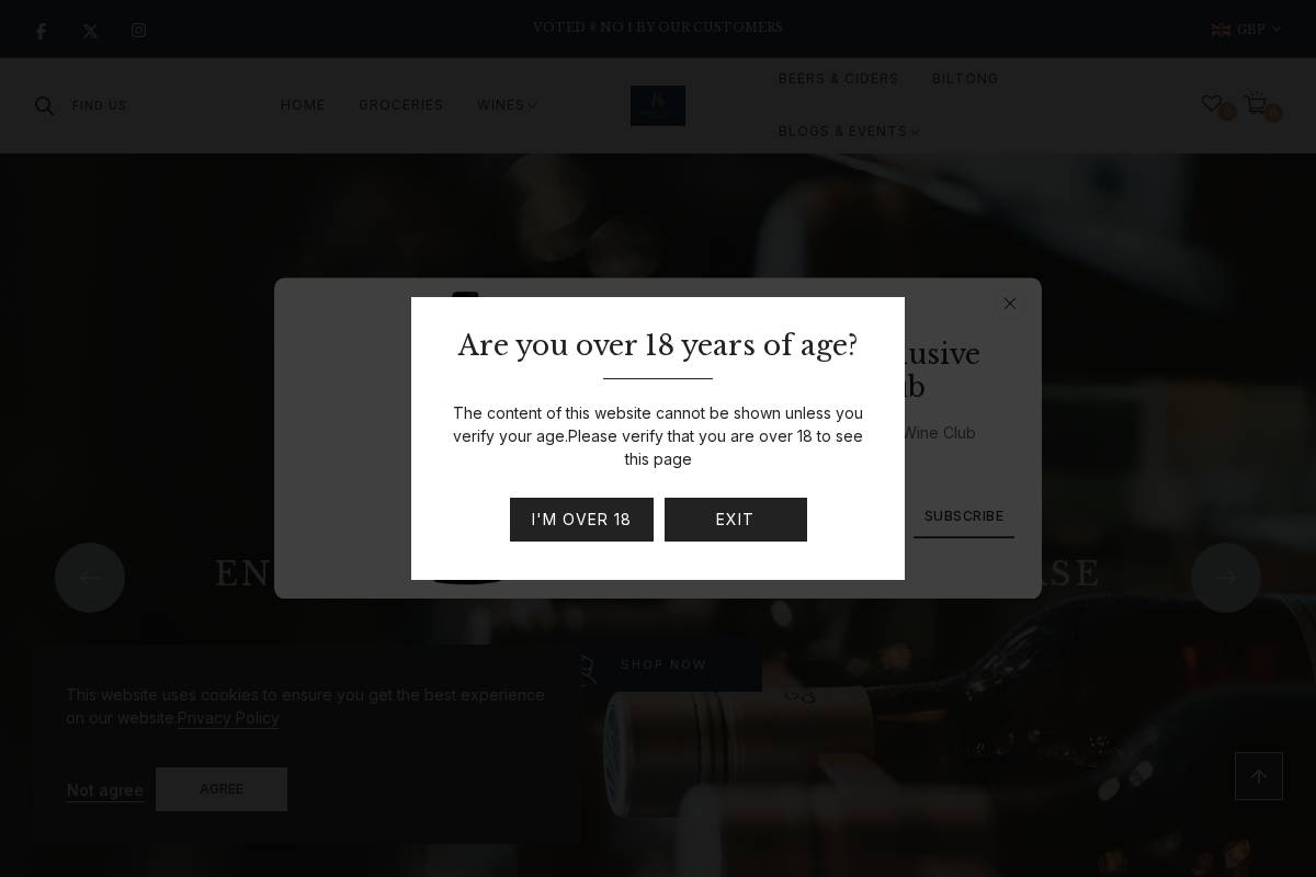 capewineandfood.com homepage screenshot