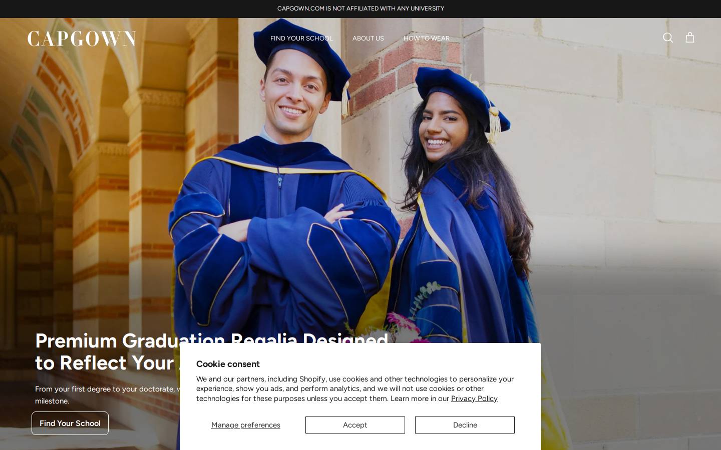 capgown.com homepage screenshot