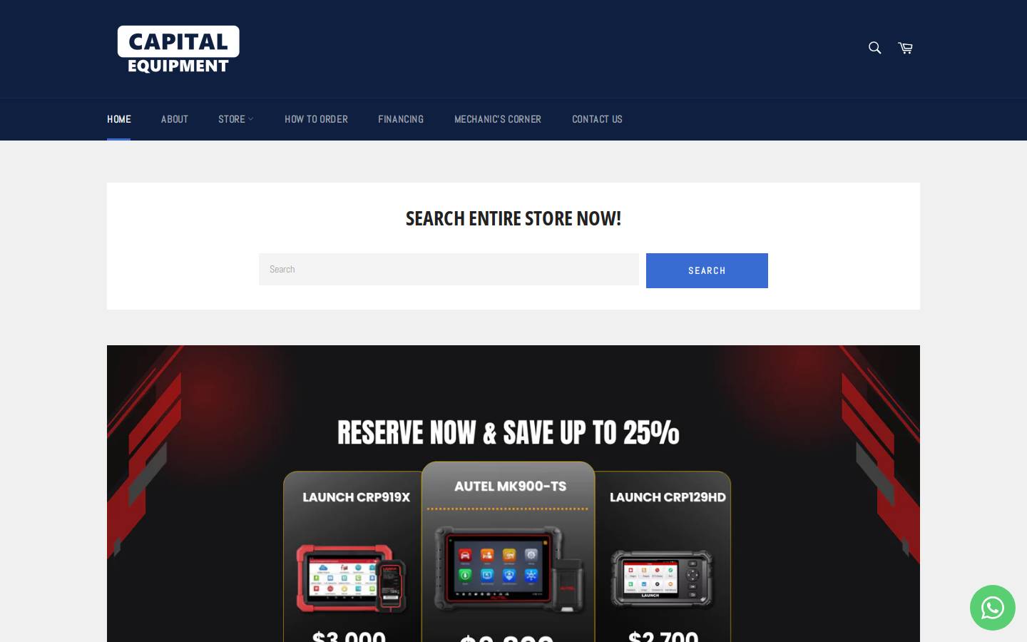 capitalequipment.co homepage screenshot