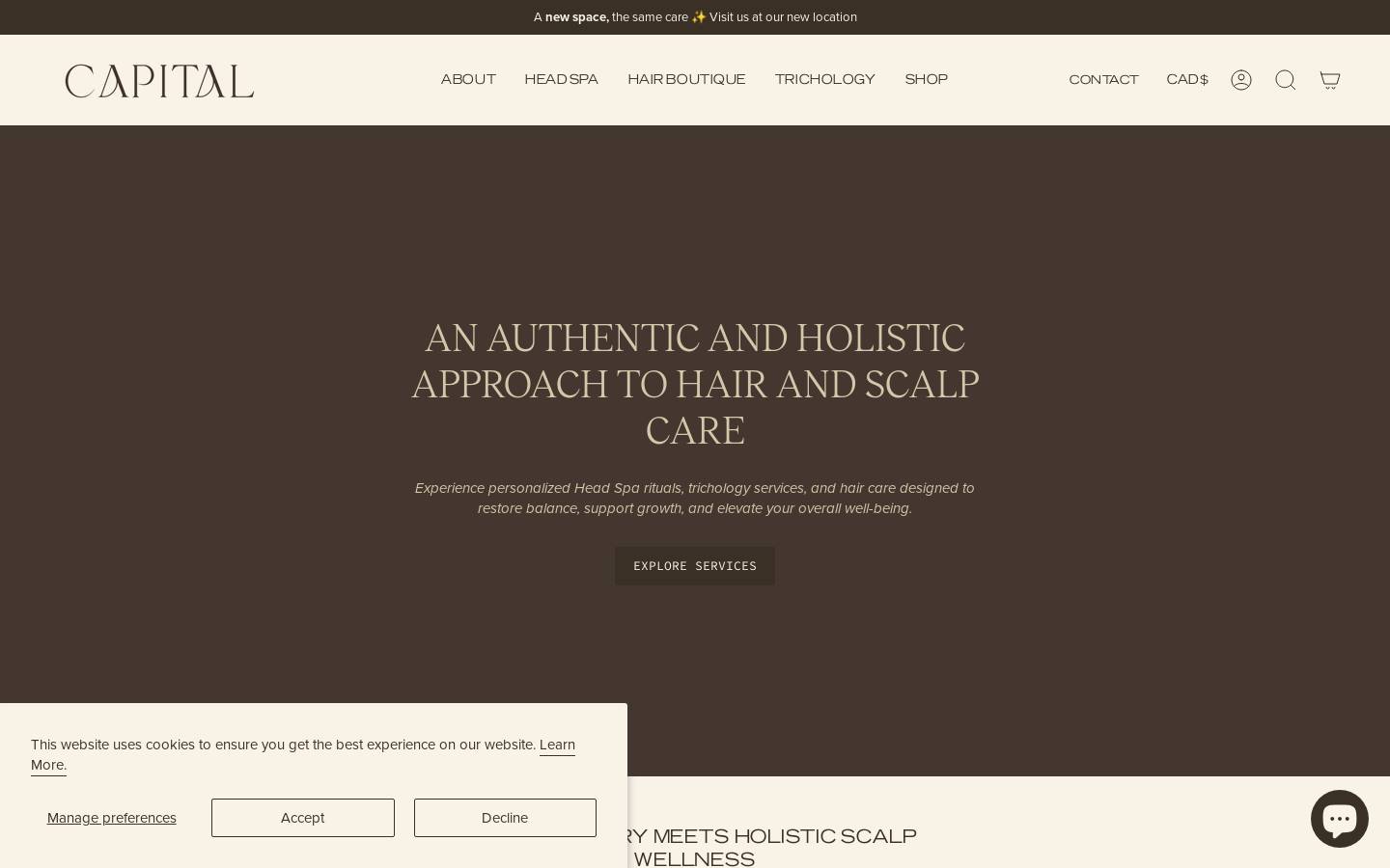 capitalhairloss.com homepage screenshot