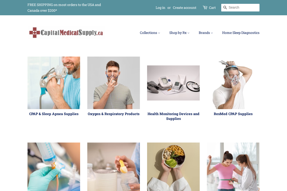 capitalmedicalsupply.ca homepage screenshot
