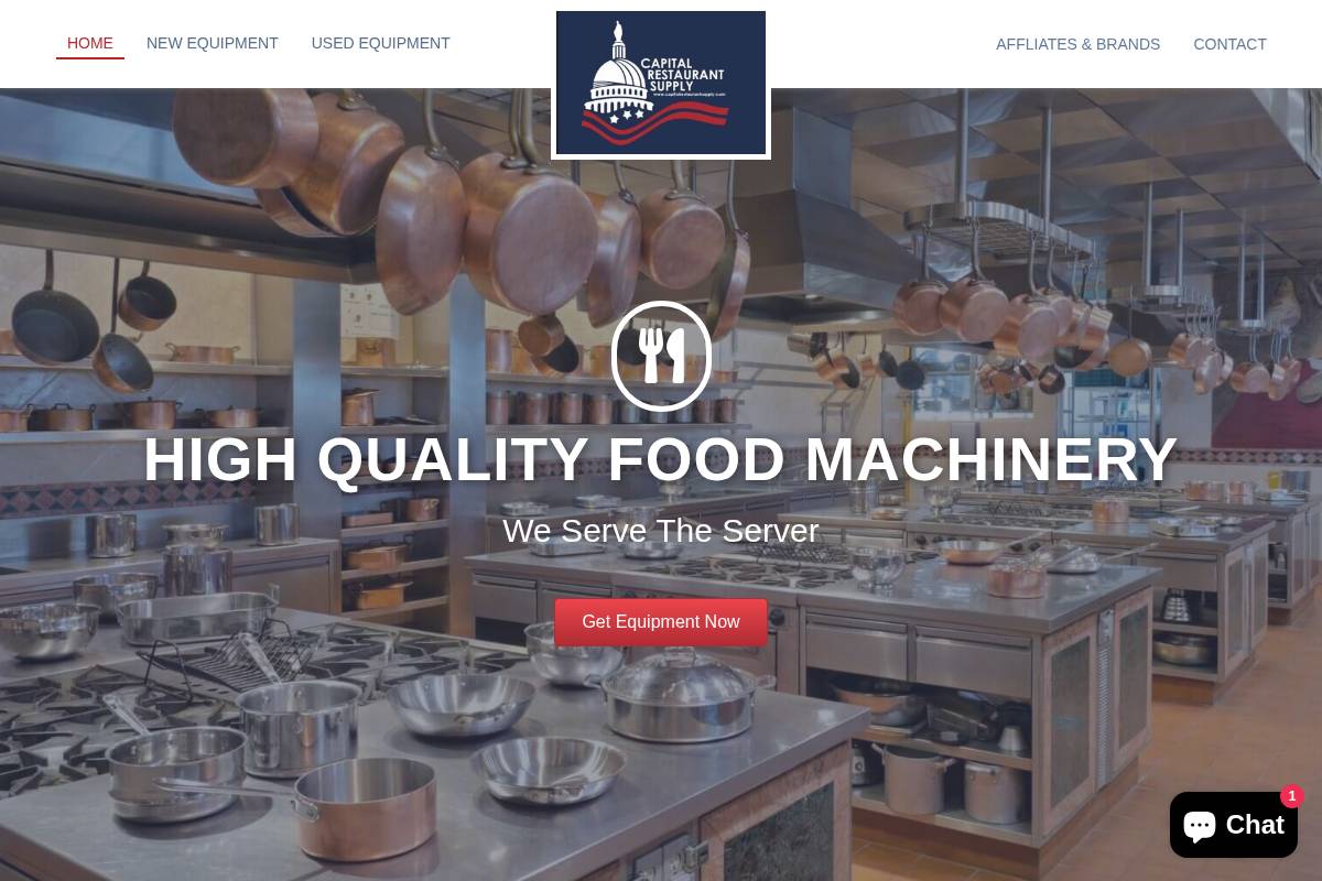 capitalrestaurantsupply.com homepage screenshot