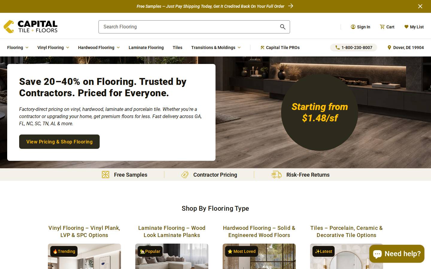 capitaltiles.com homepage screenshot