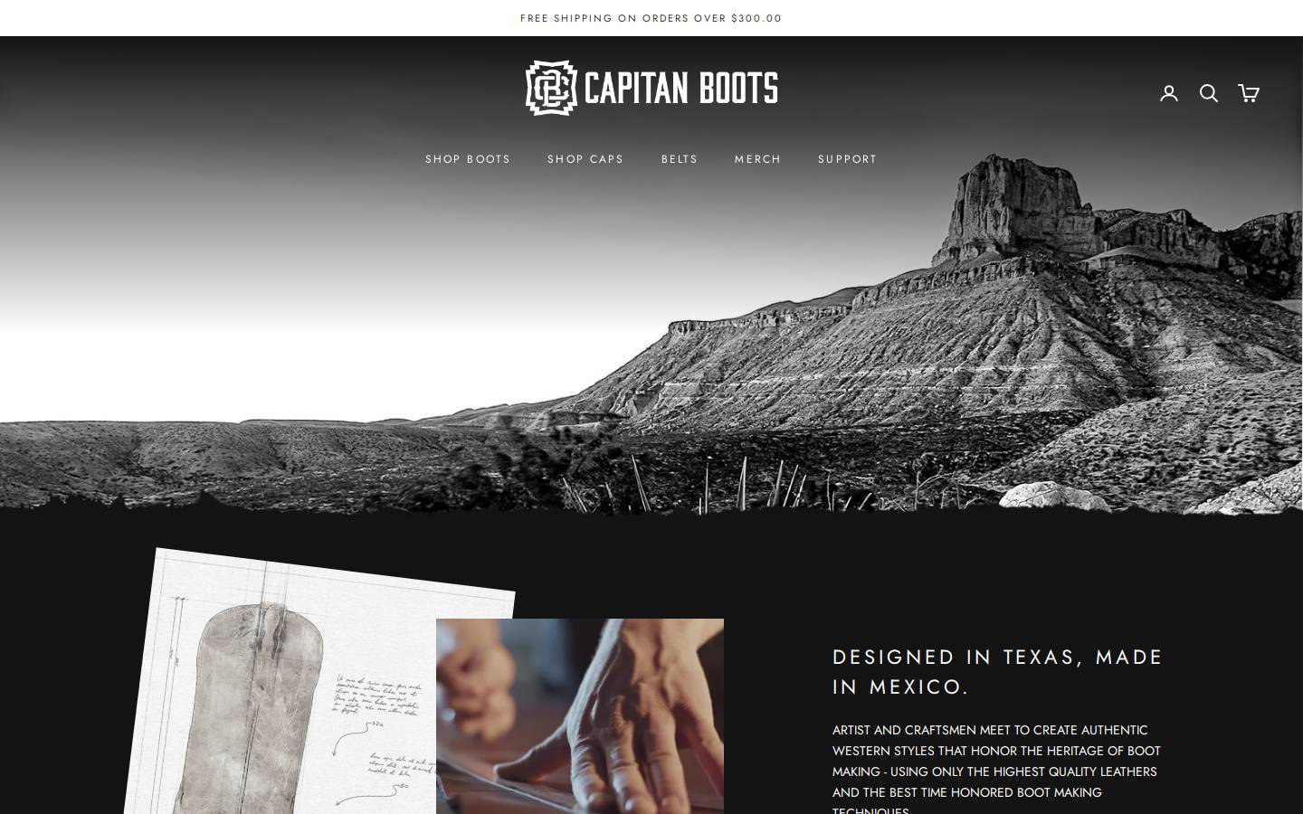 capitanboots.com homepage screenshot
