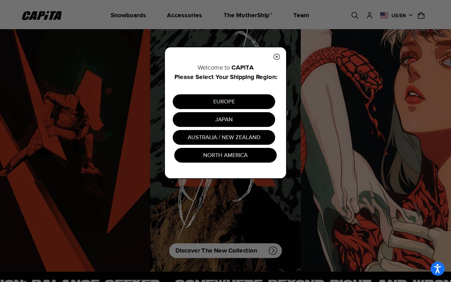 capitasnowboarding.com homepage screenshot