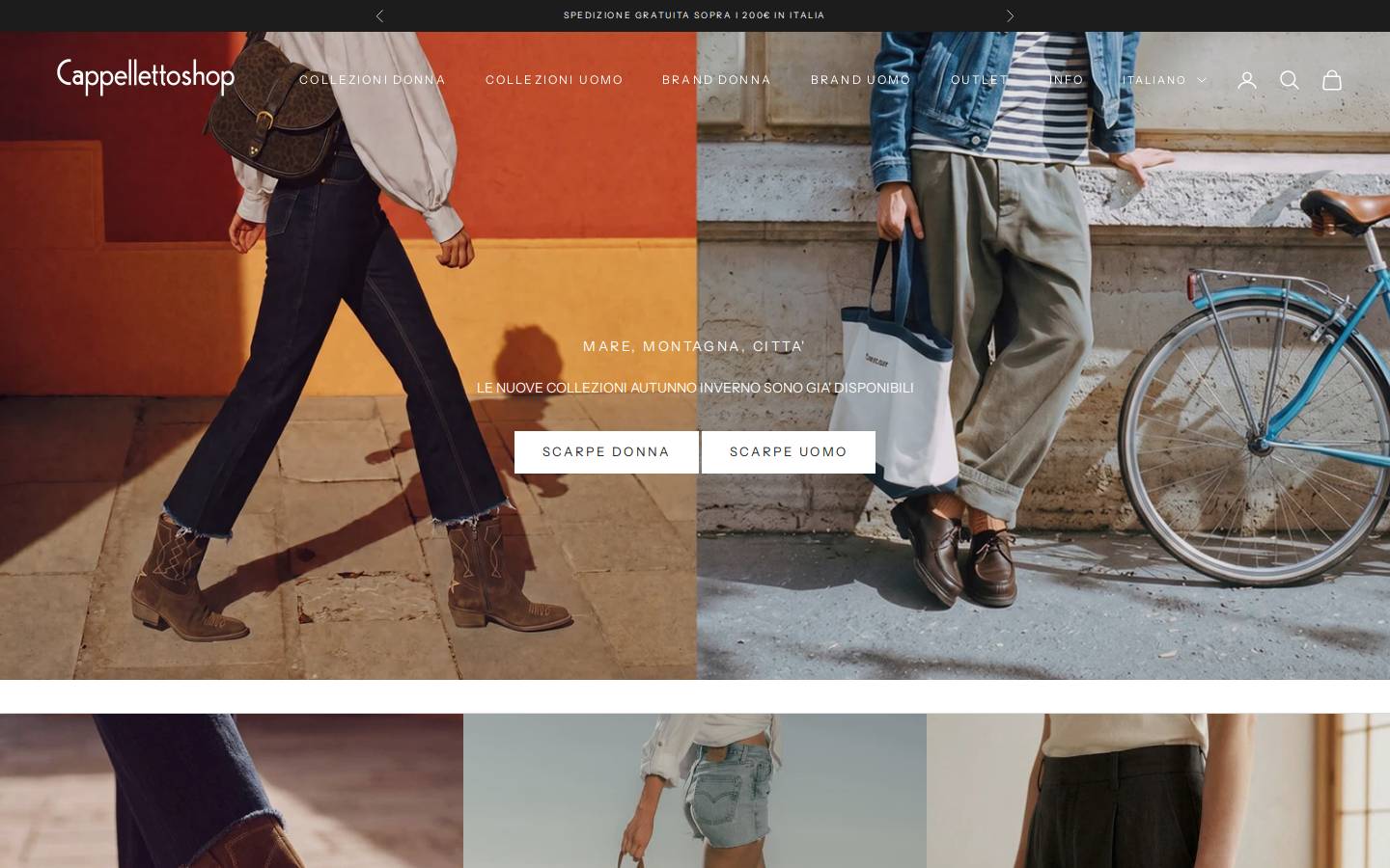 CappellettoShop homepage screenshot