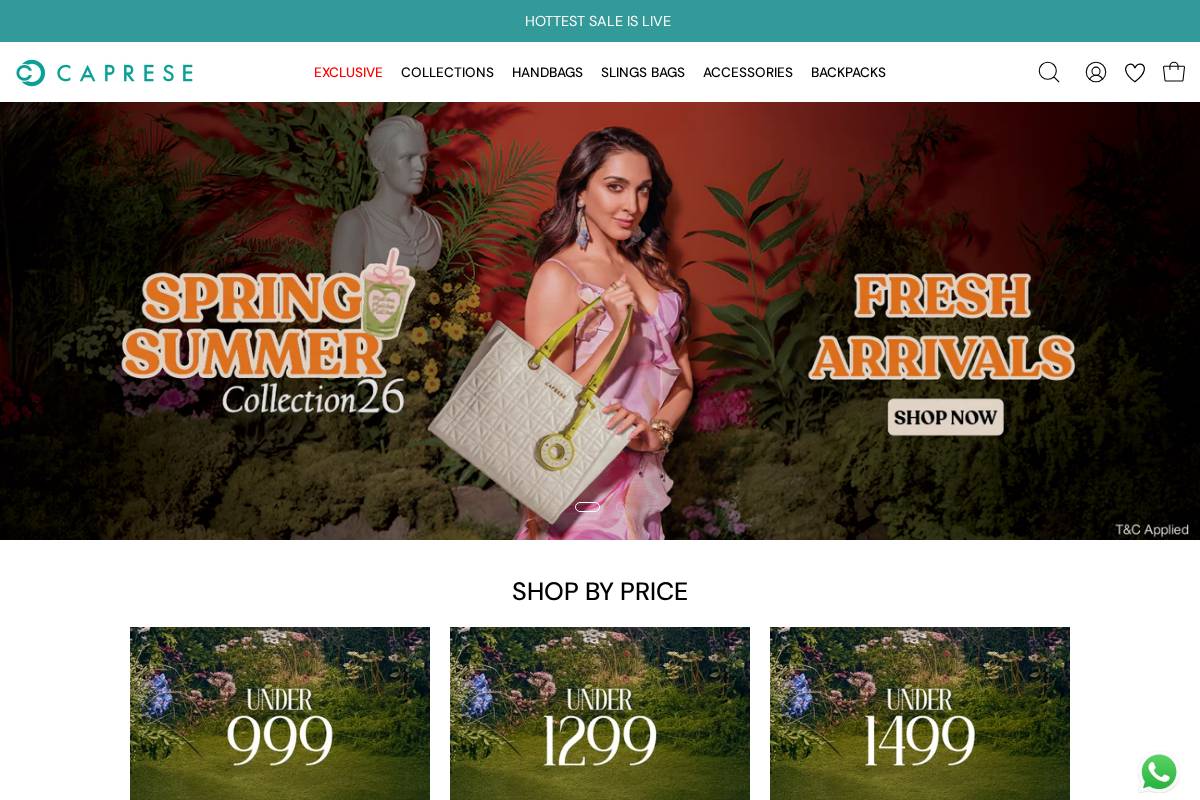 capresebags.com homepage screenshot