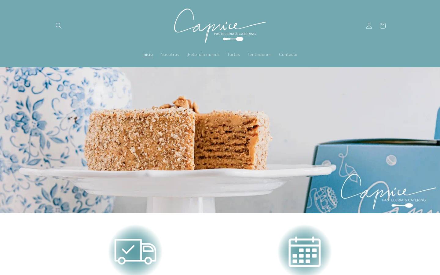 capricepasteleria.com homepage screenshot
