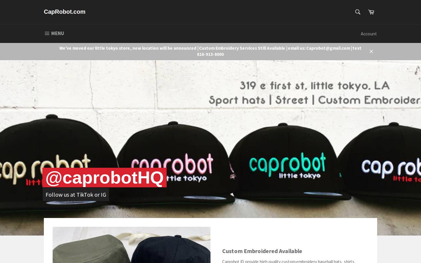 caprobot.com homepage screenshot