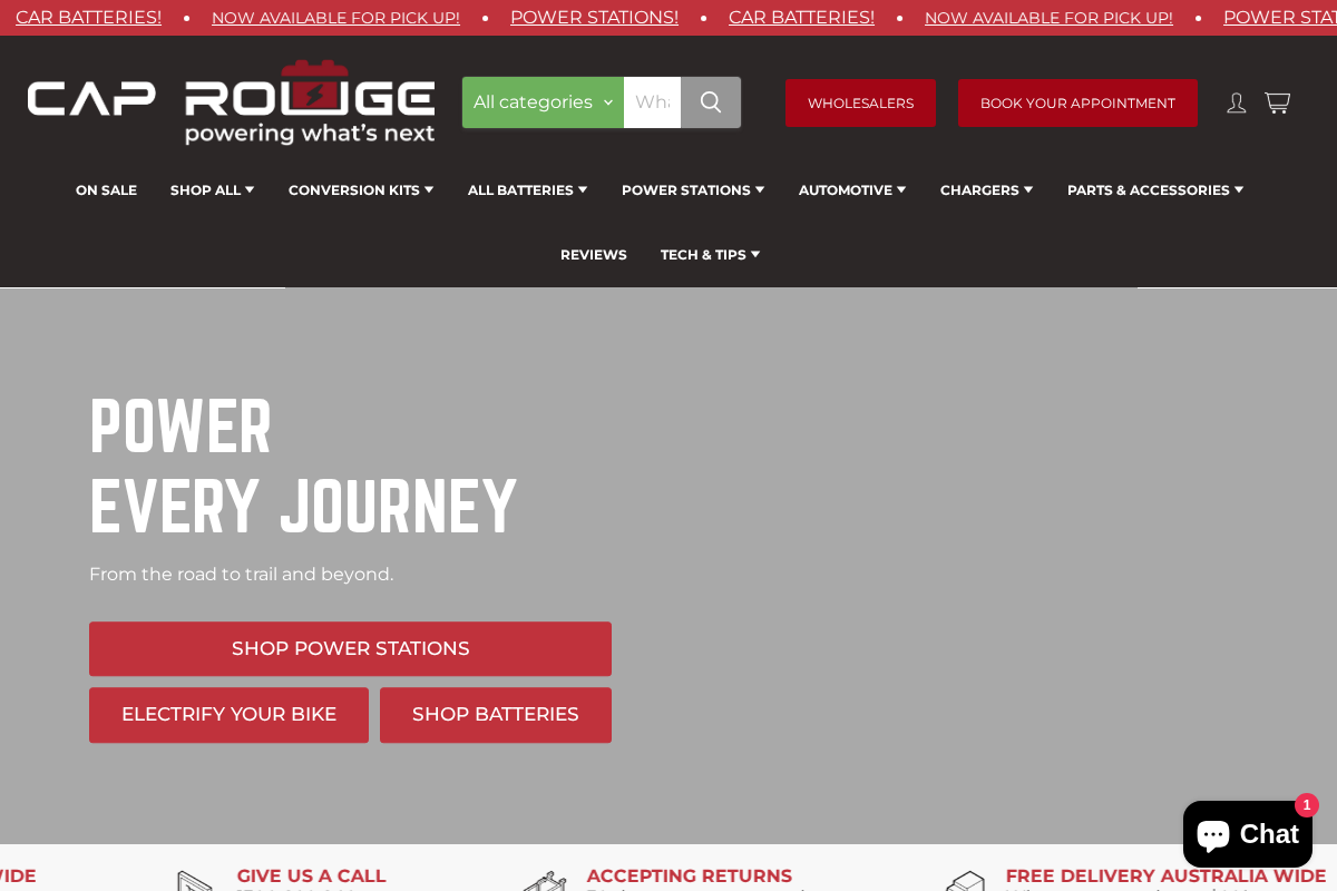caprouge.com.au homepage screenshot