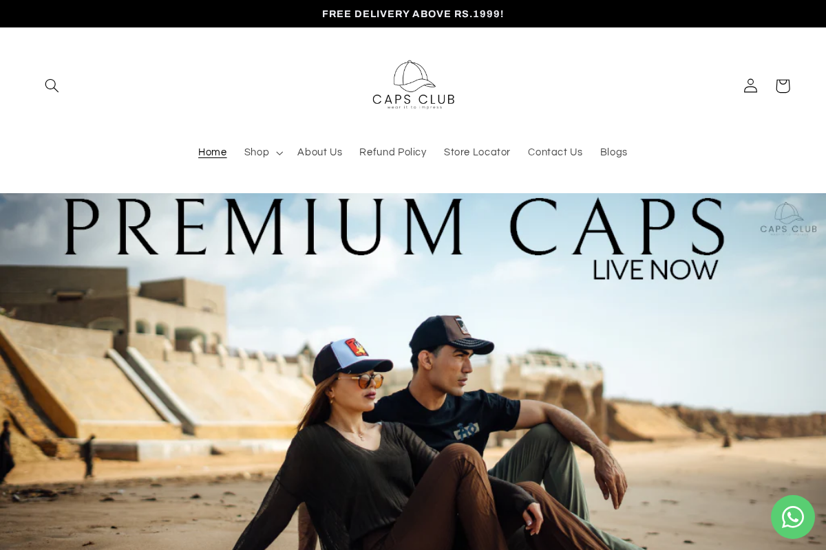 Caps Club homepage screenshot