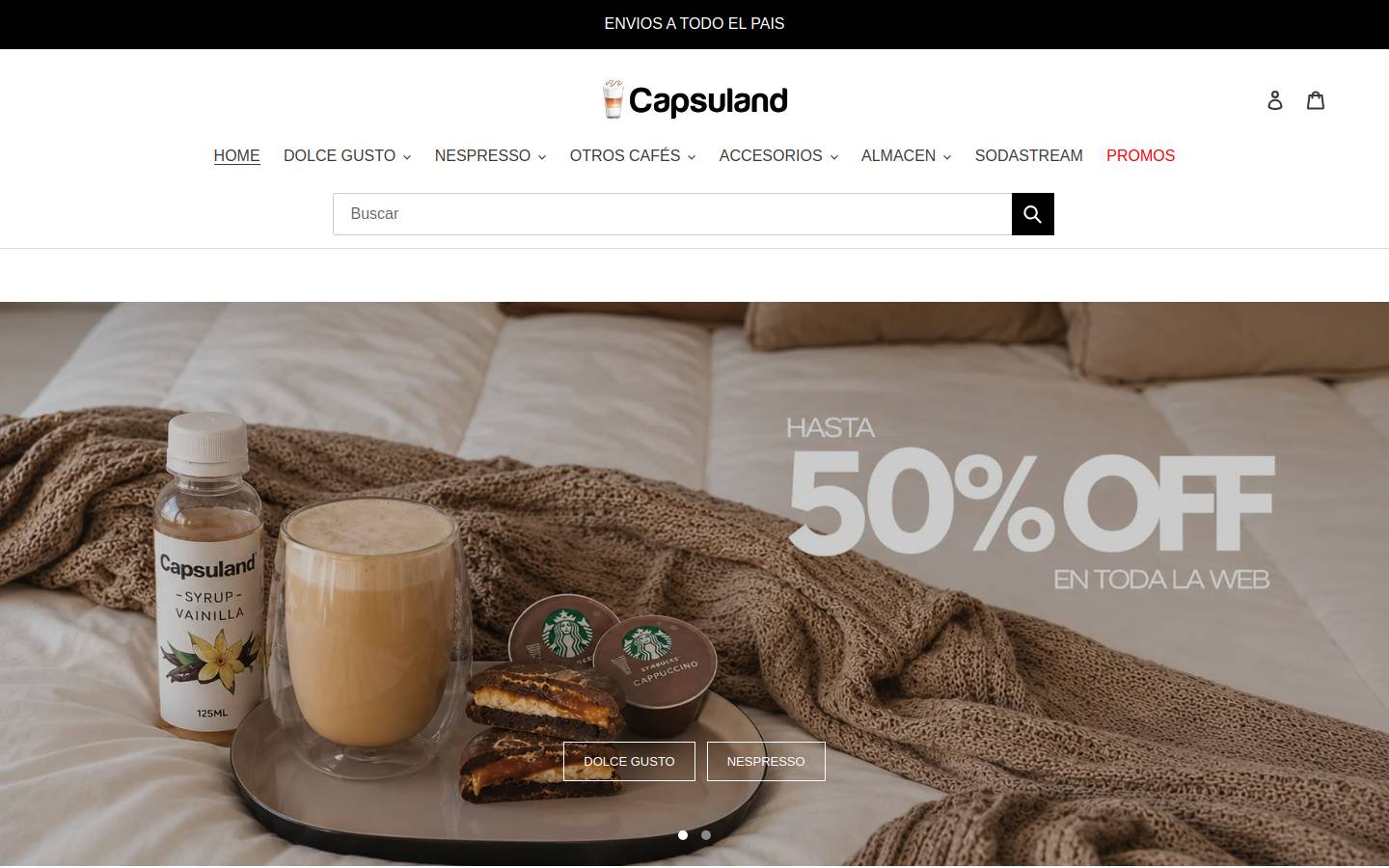 capsulandia.com.ar homepage screenshot