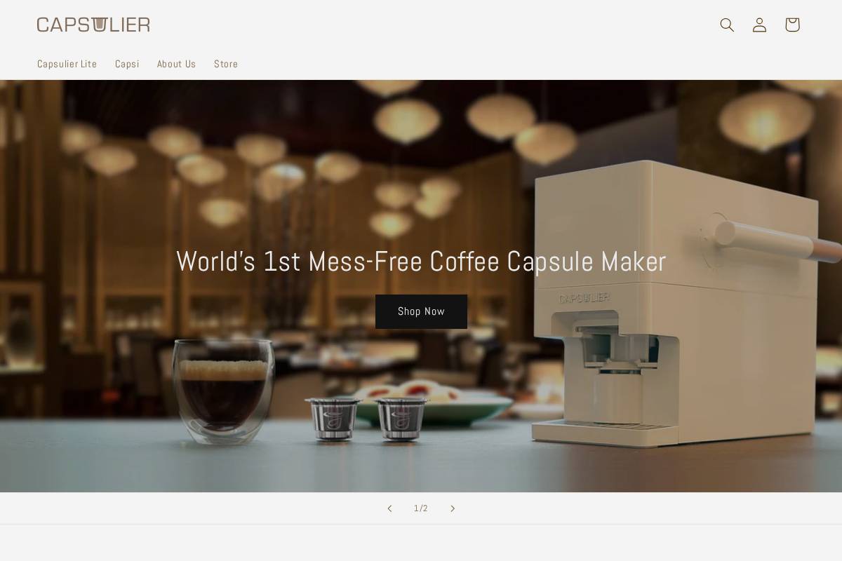 capsulier.com homepage screenshot