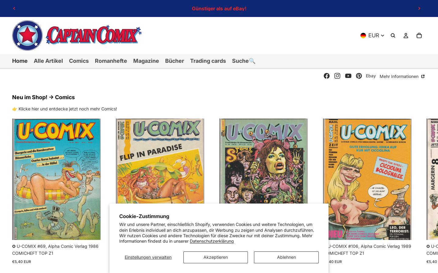 captain-comix.de homepage screenshot
