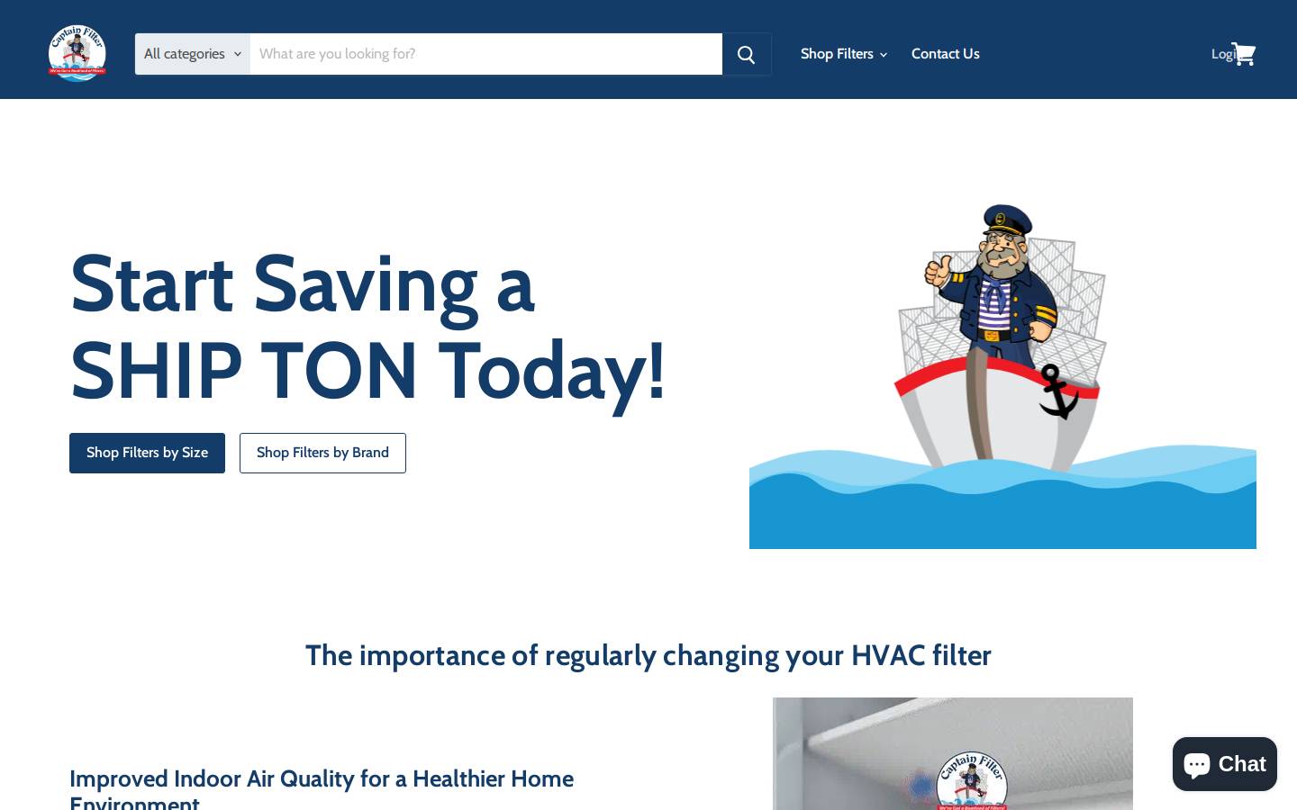 captainfilter.com homepage screenshot