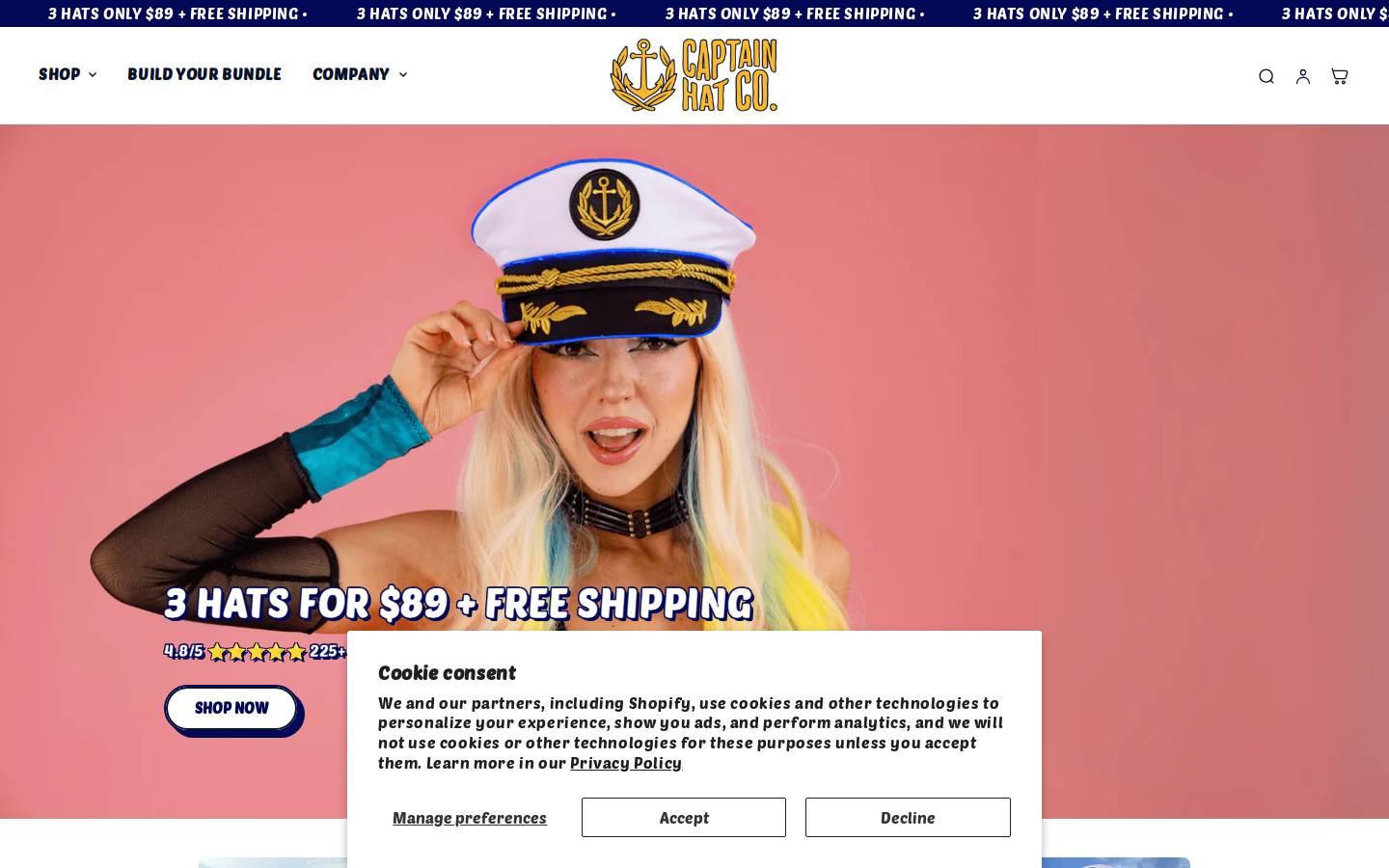 captainhatco.com homepage screenshot
