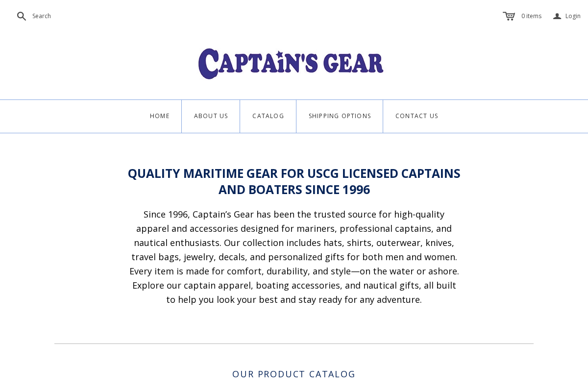 captainsgear.com homepage screenshot