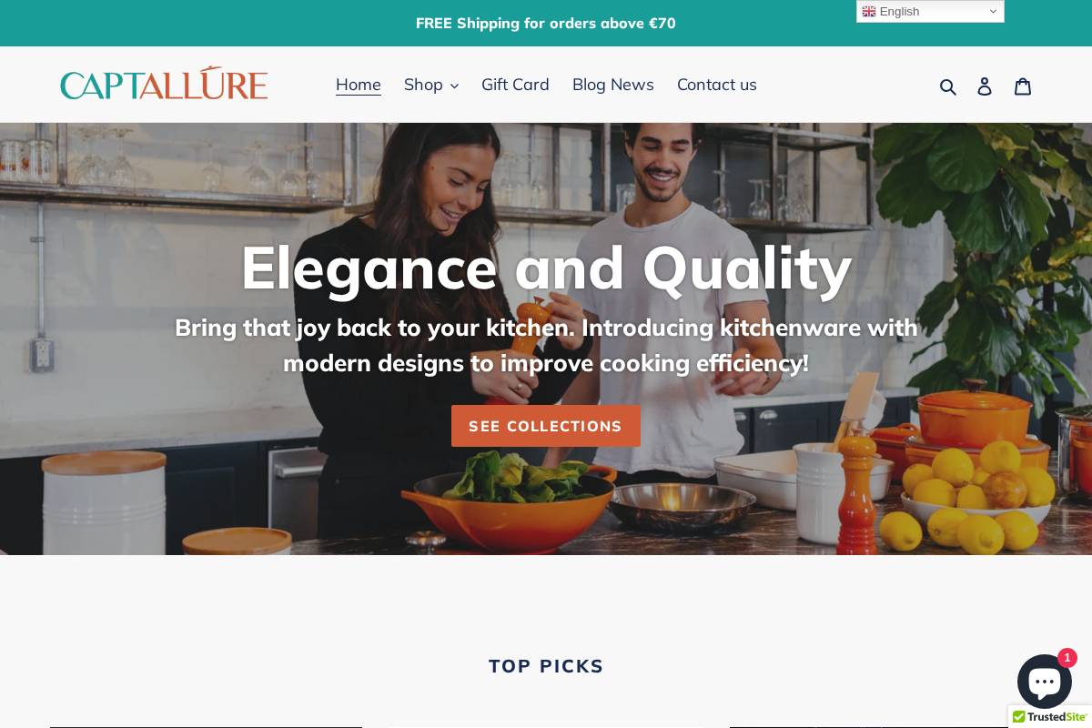captallure.com homepage screenshot