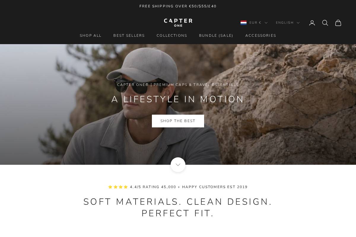 Capter One homepage screenshot