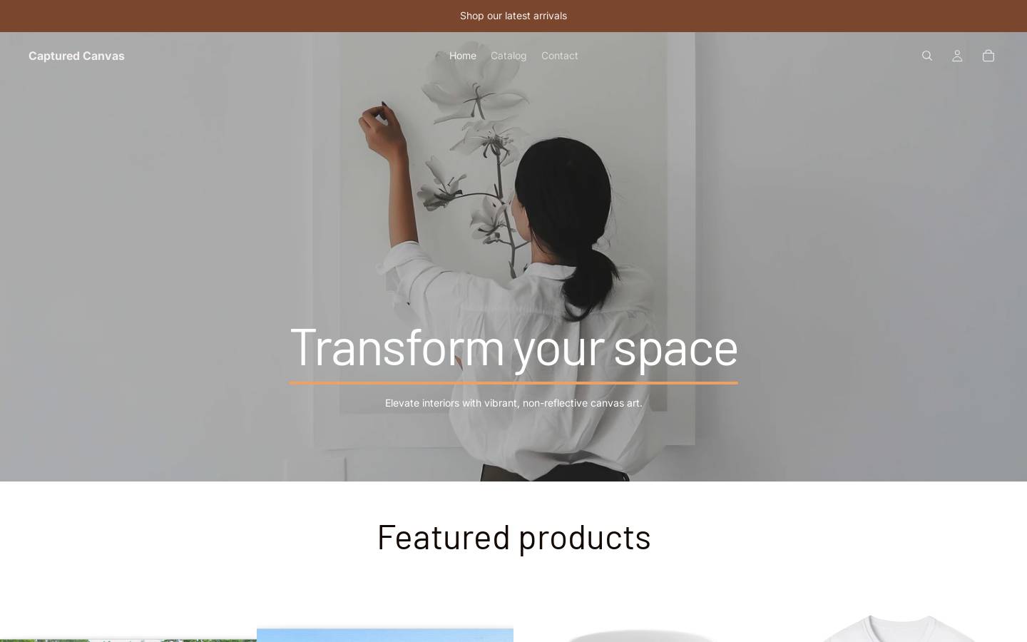 capturedcanvas.net homepage screenshot