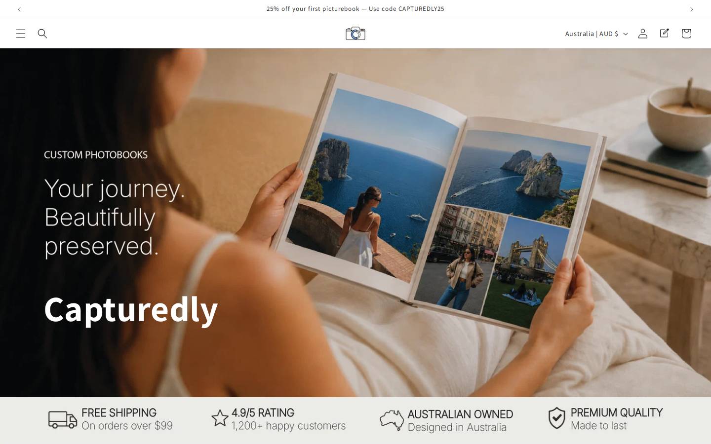capturedly.com homepage screenshot