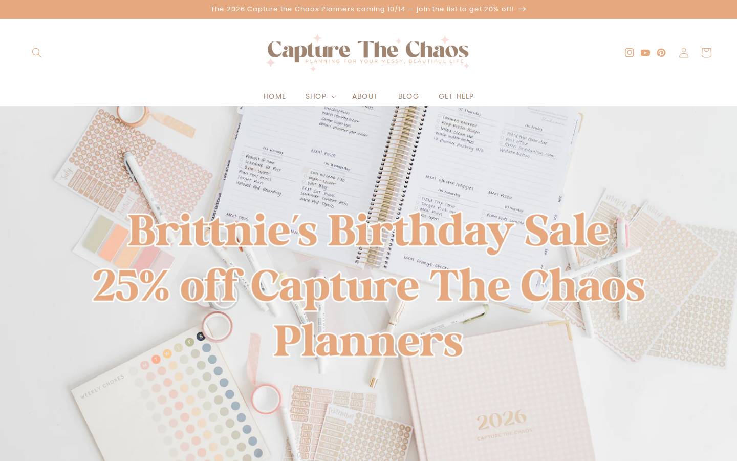 capturethechaos.com homepage screenshot