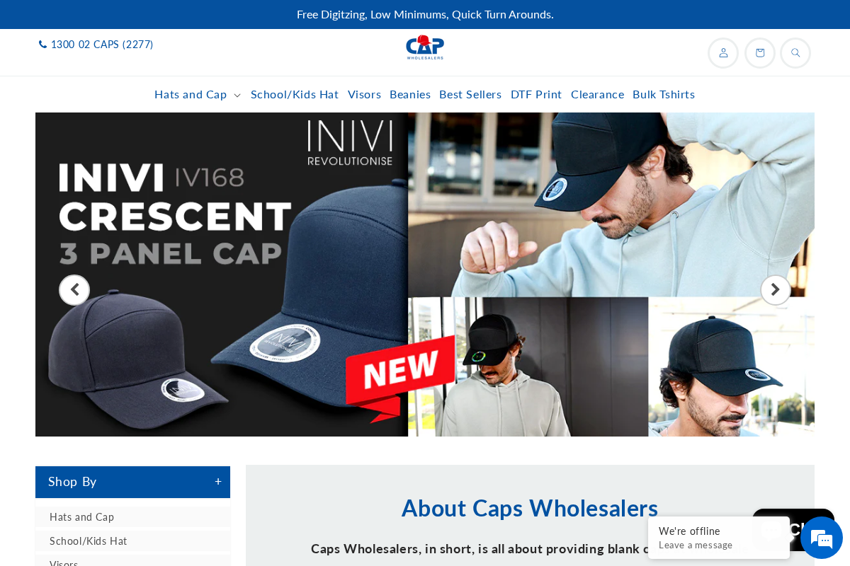 Capwholesalers.com homepage screenshot