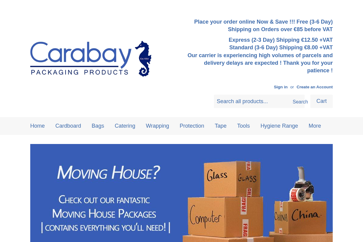 carabay.ie homepage screenshot