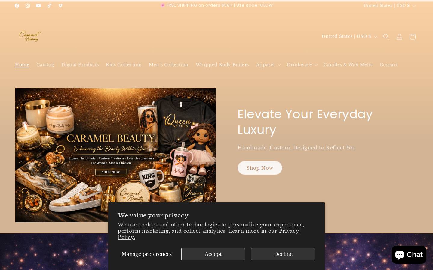 caramelbeauty.work homepage screenshot