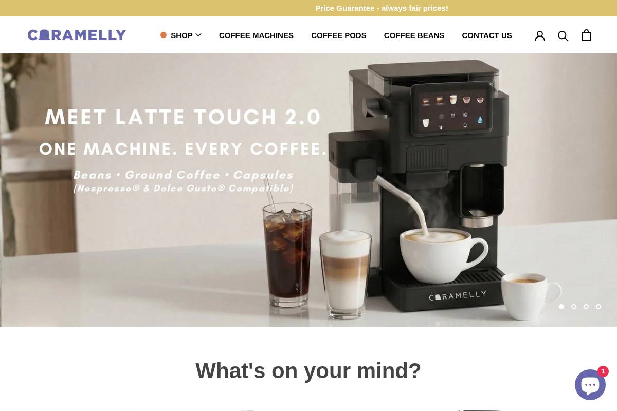 caramelly.in homepage screenshot
