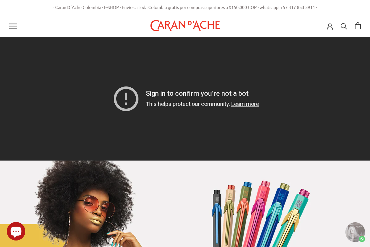 Caran d'Ache homepage screenshot