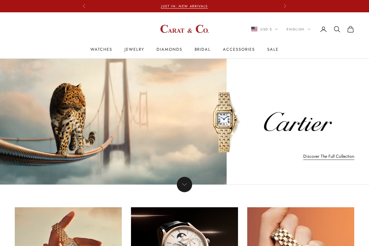 Carat & Co. homepage screenshot