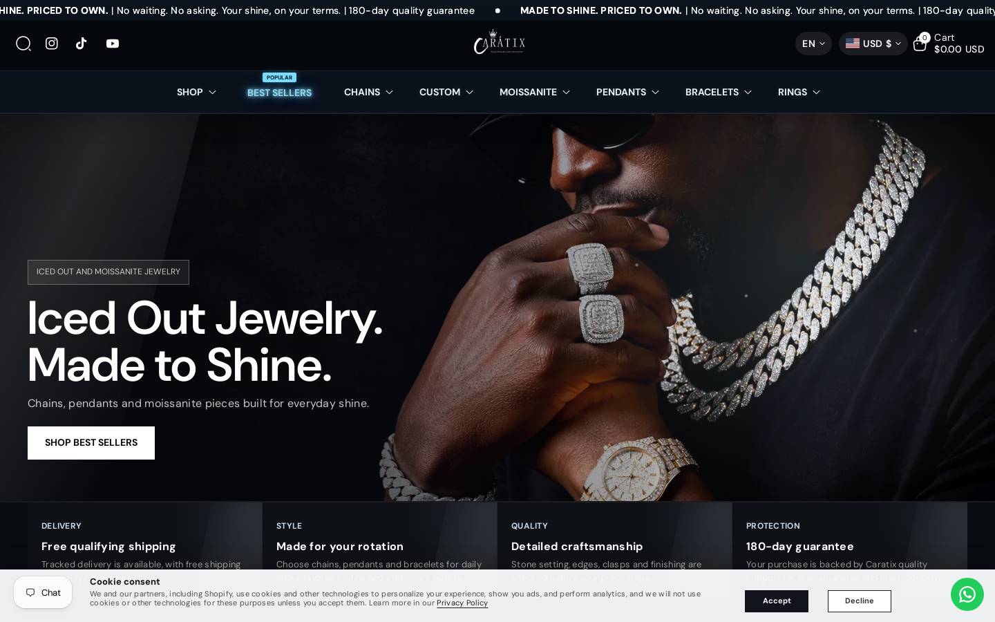 Caratixjewelry homepage screenshot