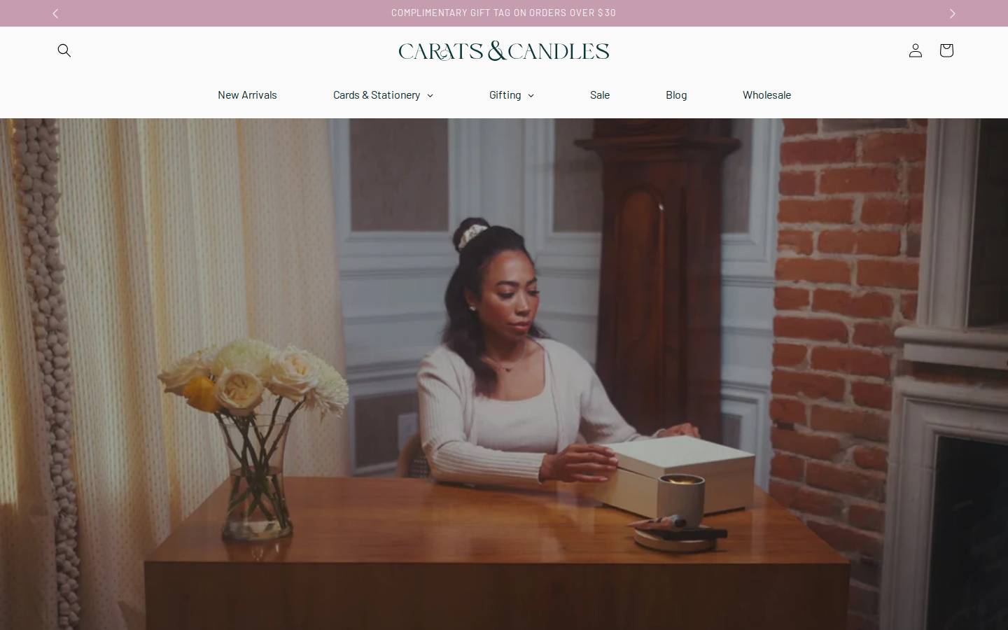 caratsandcandles.com homepage screenshot