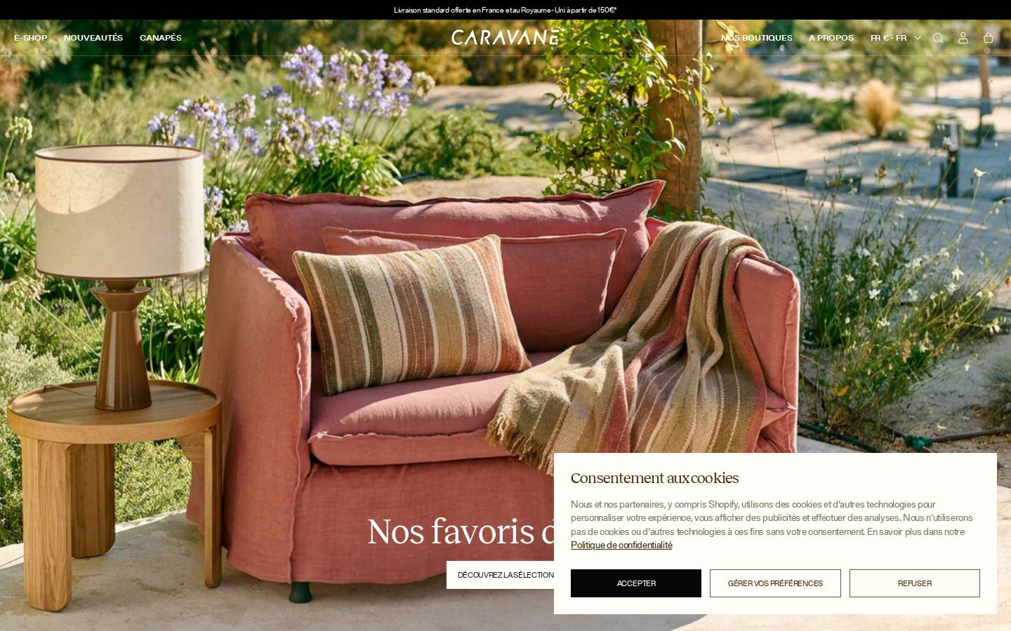 caravane.com homepage screenshot