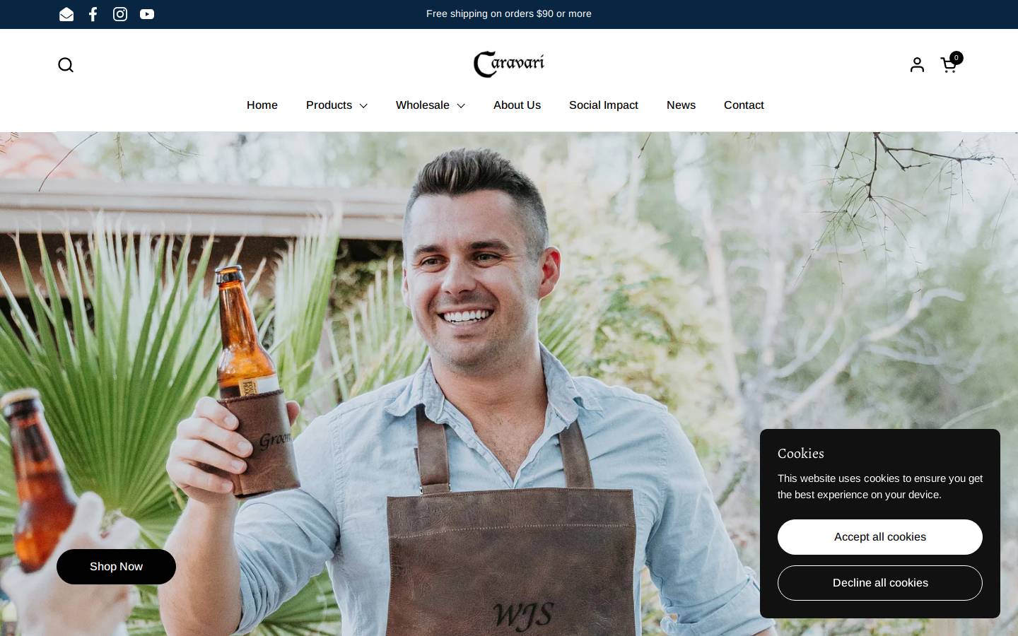 caravari.com homepage screenshot