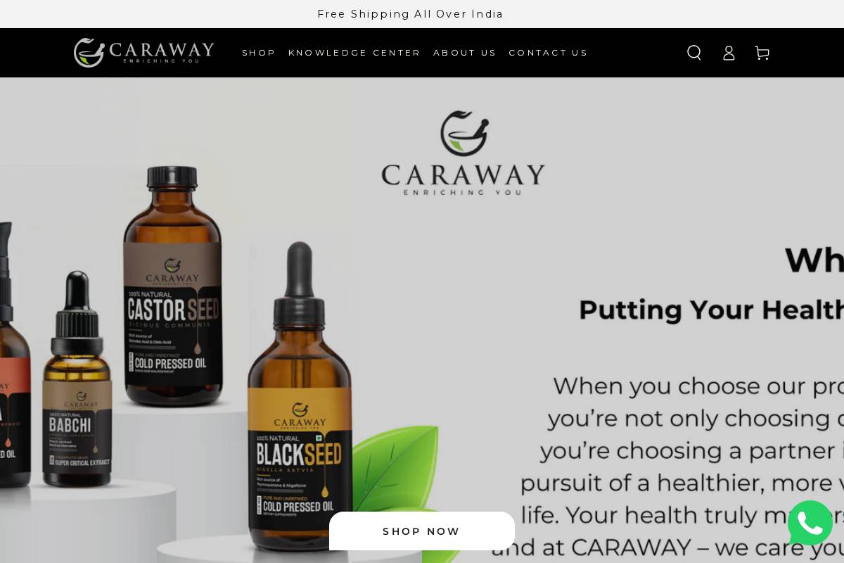 caraway.in homepage screenshot