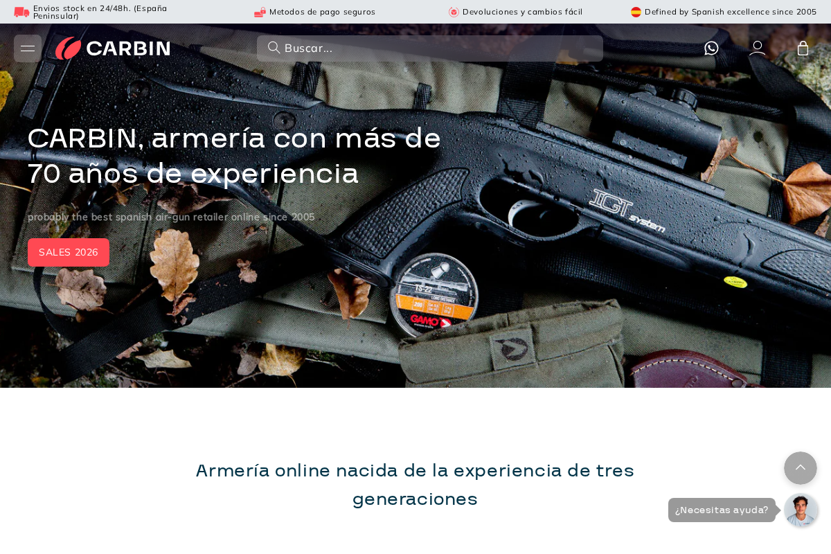 Carbinstore homepage screenshot