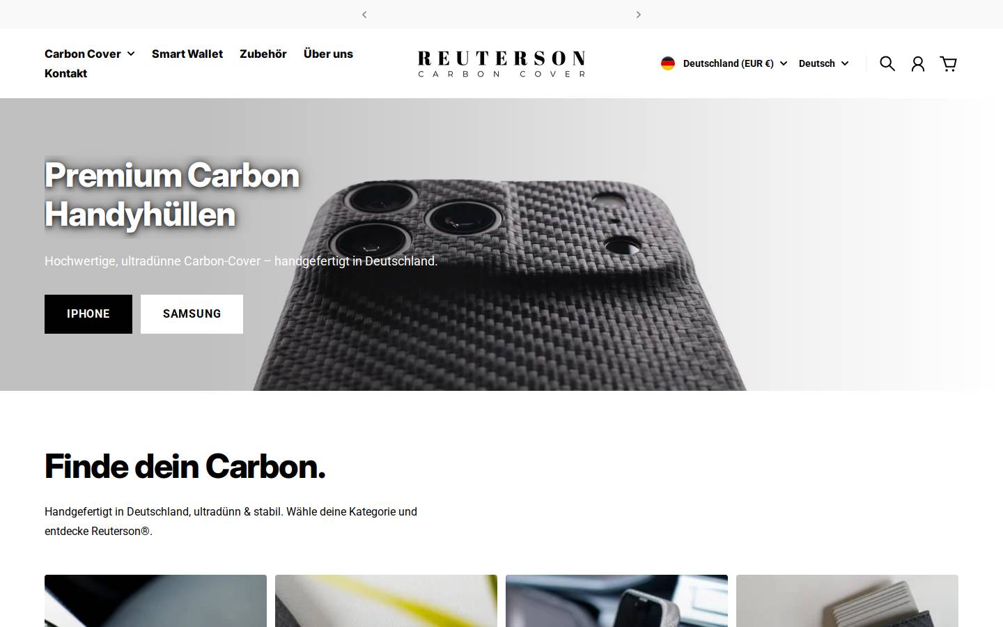carbon-cover.de homepage screenshot