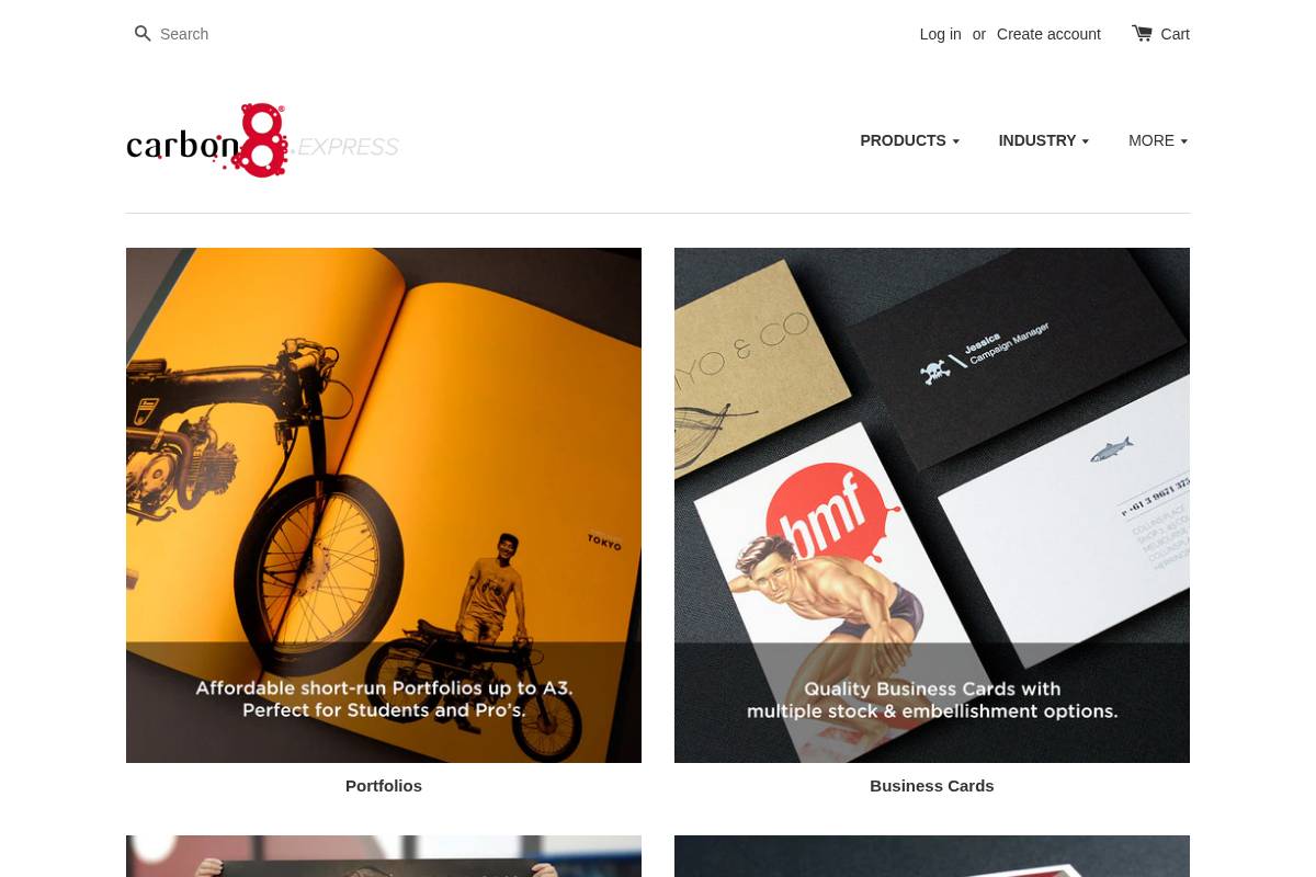 carbon8.express homepage screenshot