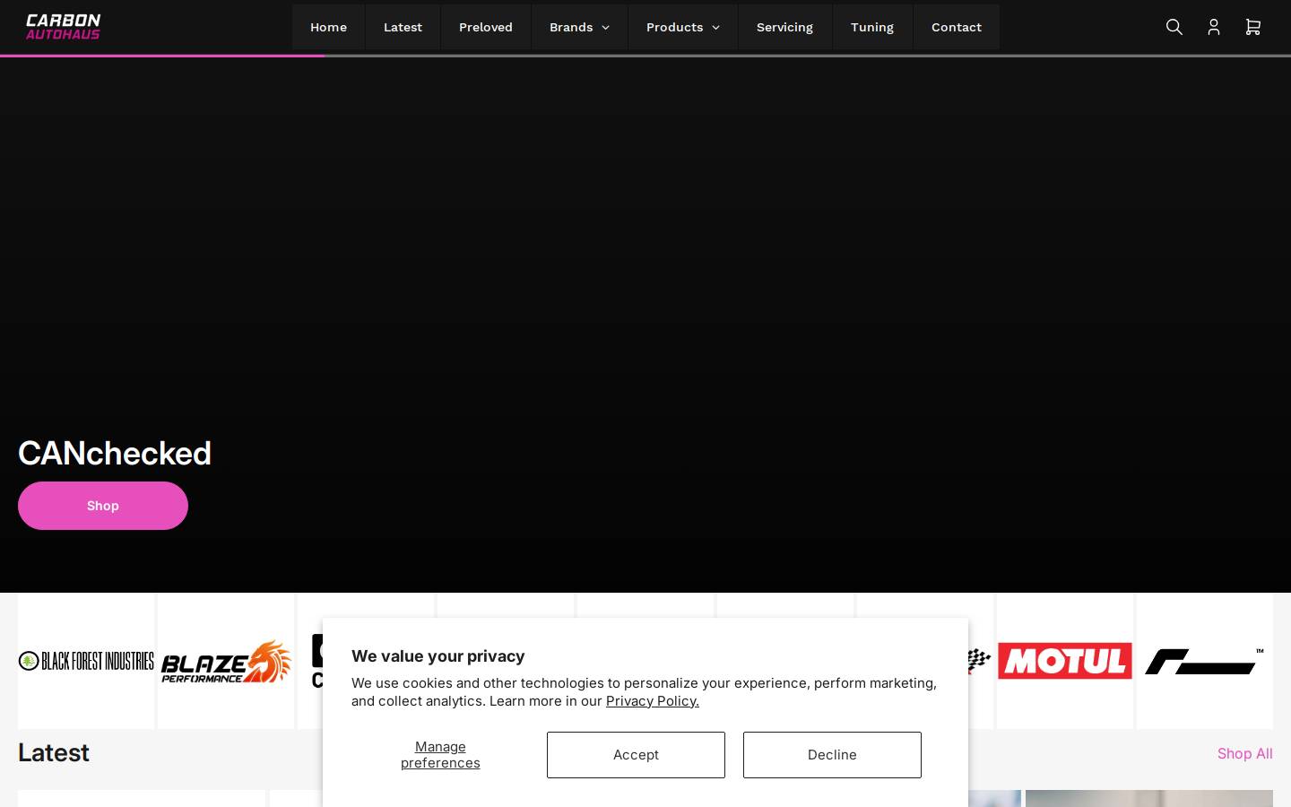 carbonautohaus.com.au homepage screenshot