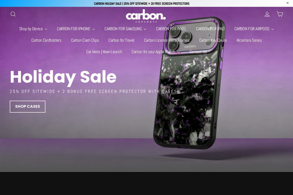 Carbonconceptz homepage screenshot