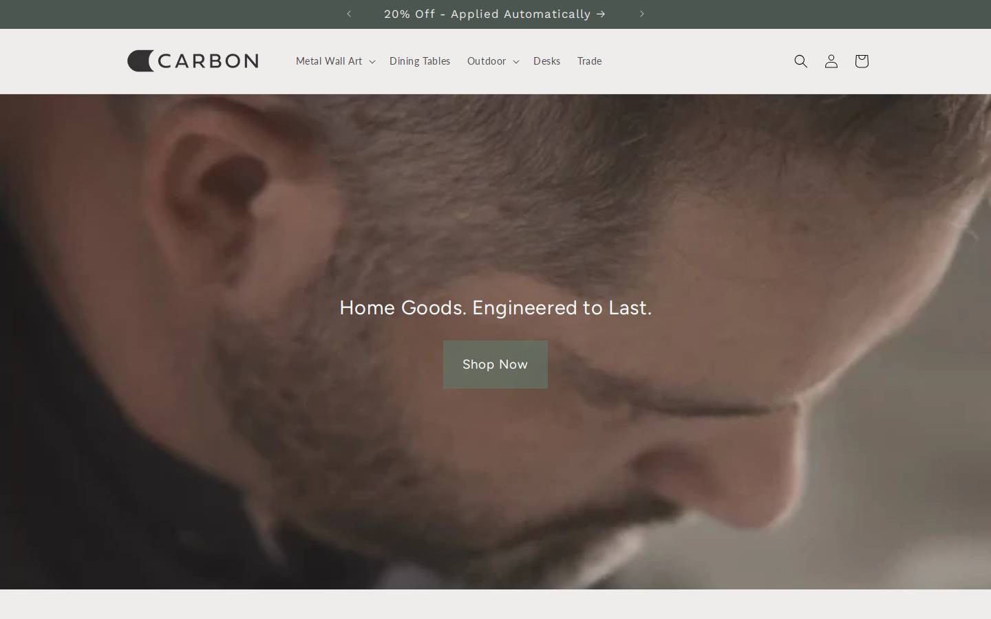 Carbondesigns homepage screenshot