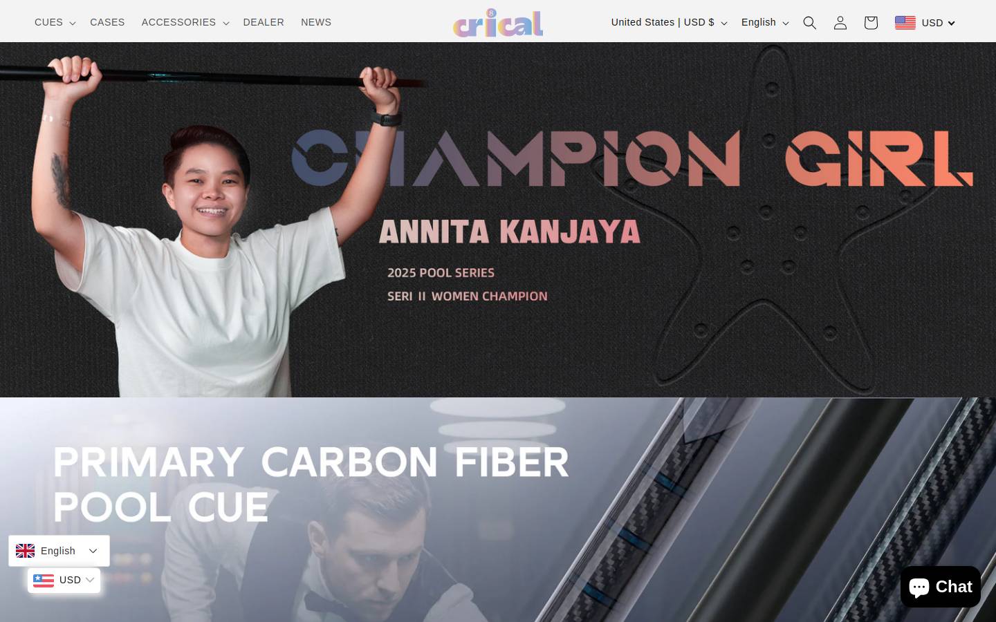 carbonfibercues.net homepage screenshot
