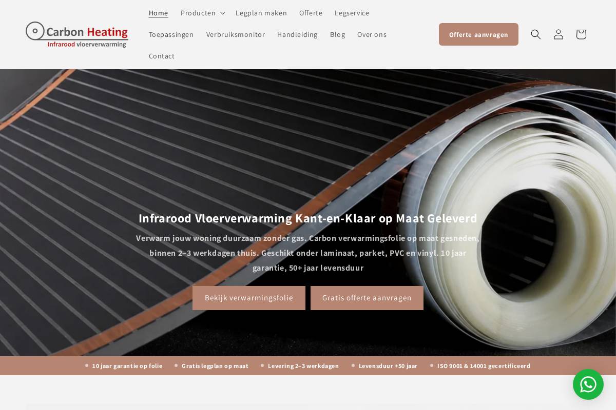 carbonheating.nl homepage screenshot