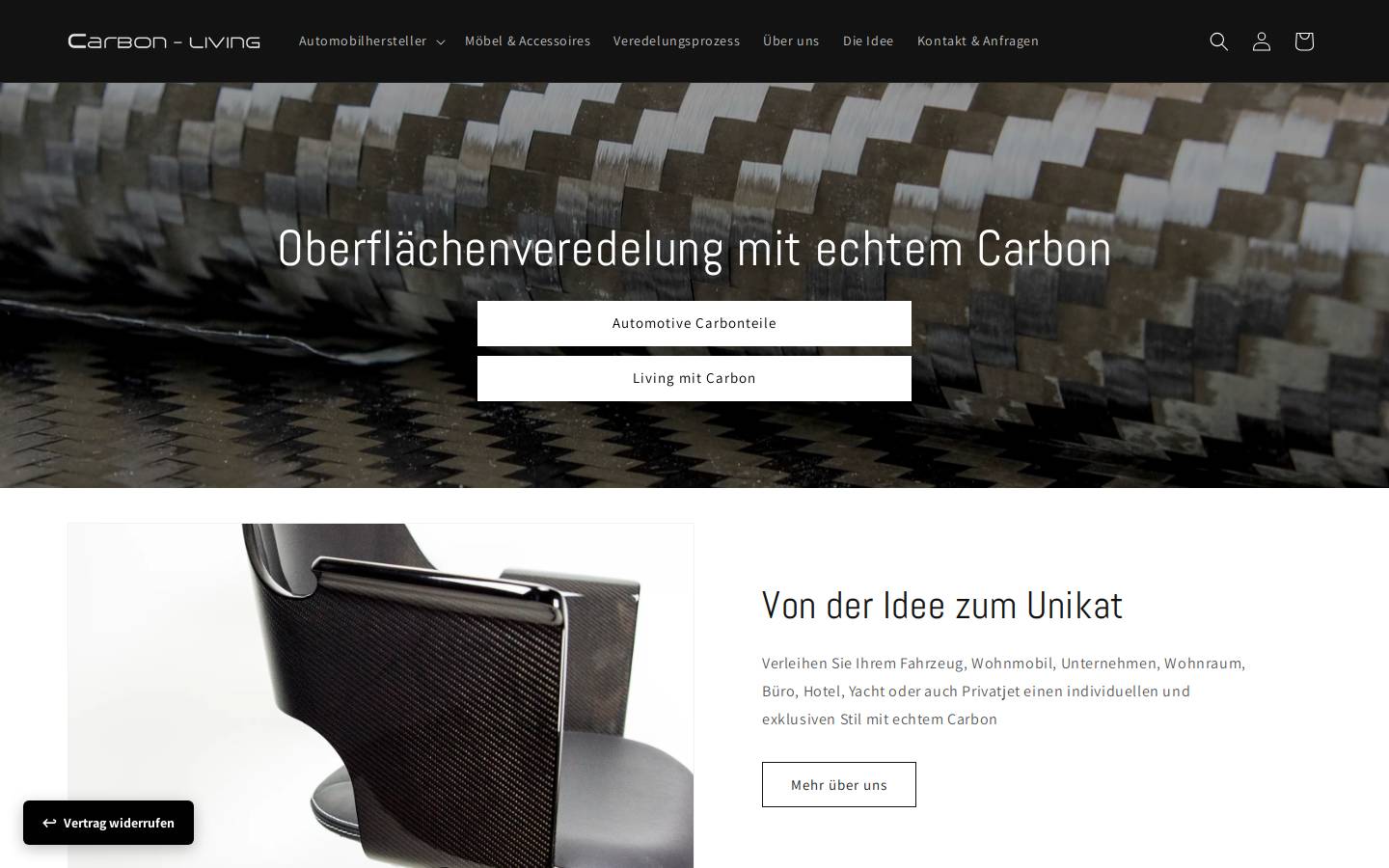 carbonliving.de homepage screenshot