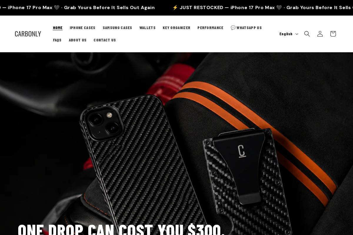 Carbonly homepage screenshot