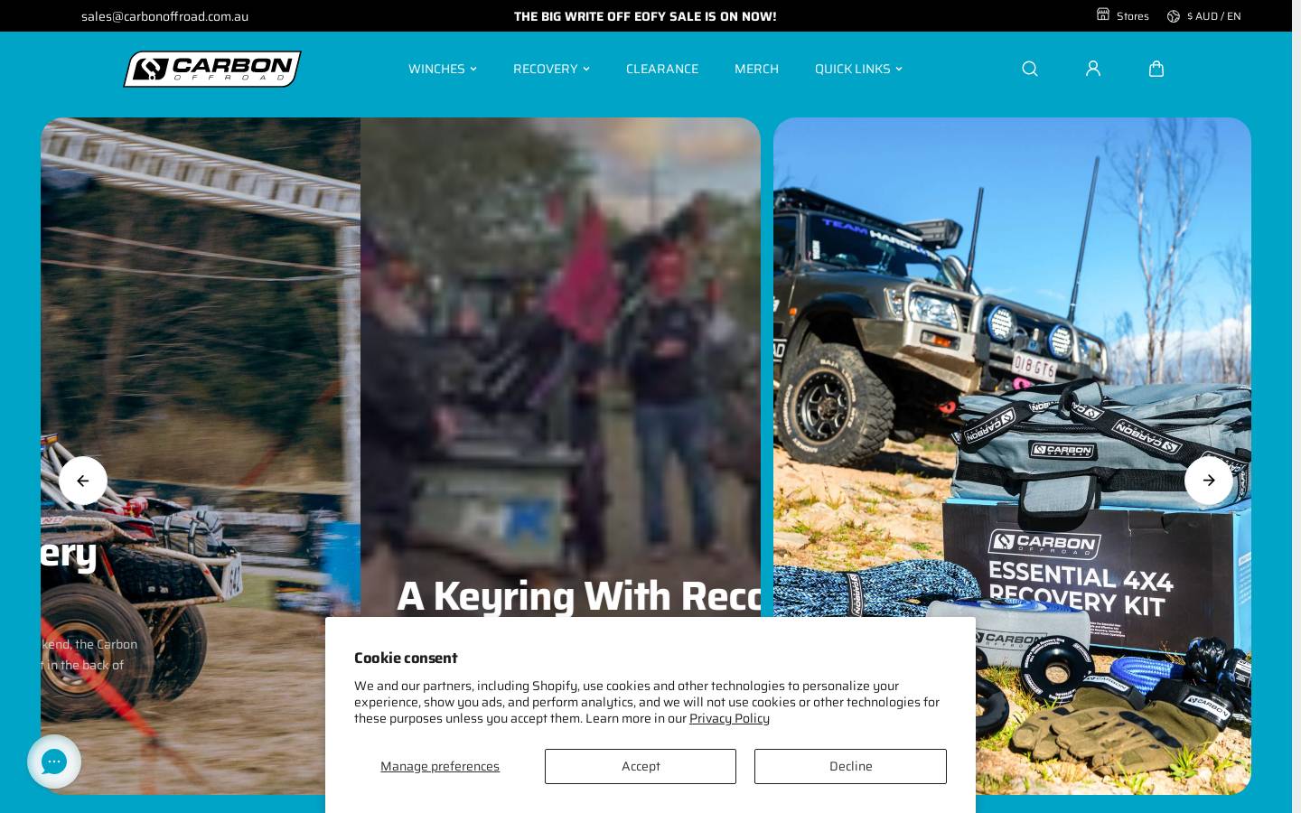 carbonoffroad.com.au homepage screenshot