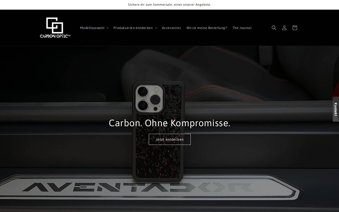 carbonoptic.com homepage screenshot