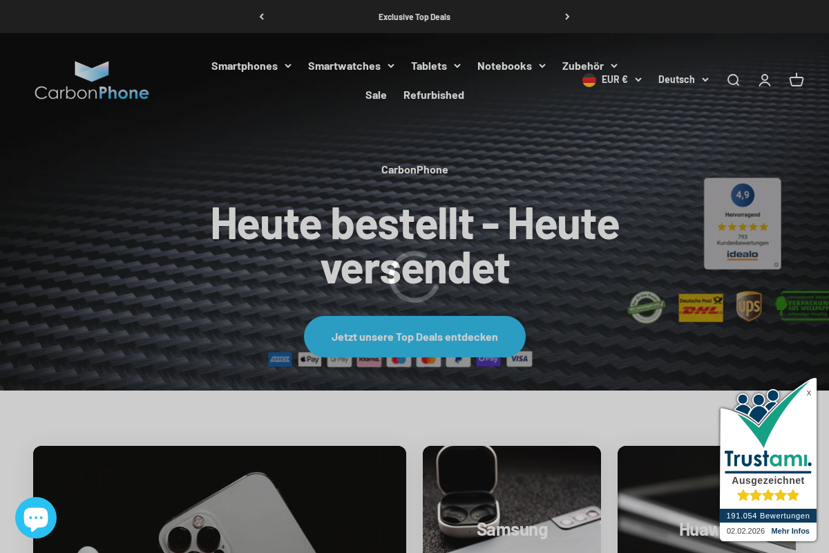Carbonphone homepage screenshot